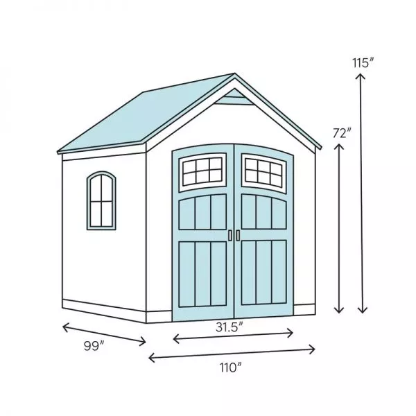 SUNSHED 8 FT. W X 8 FT. SOLID WOOD STORAGE SHED