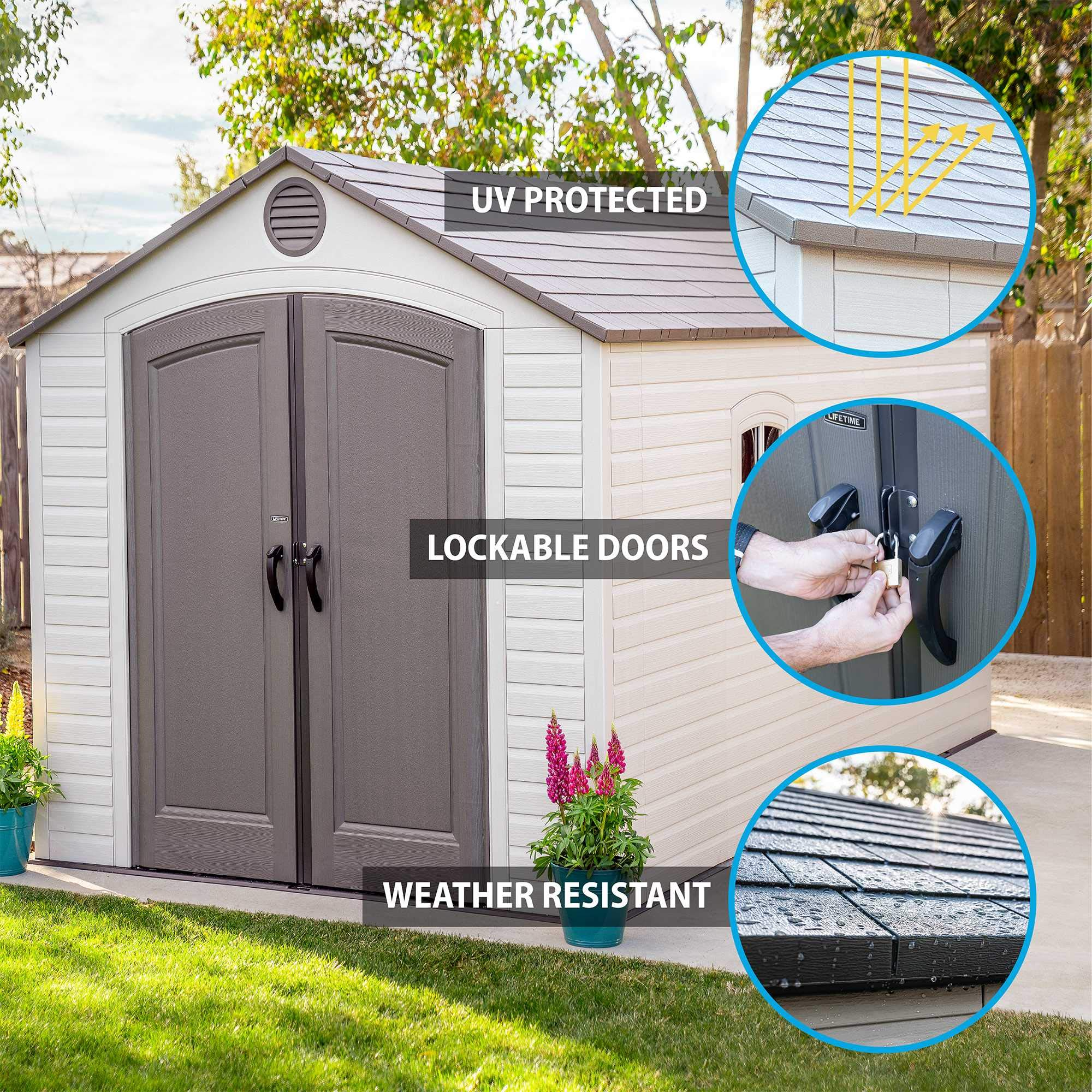 【Storage Shed】8 x 15 Ft. Outdoor Storage Shed, Desert Sand
