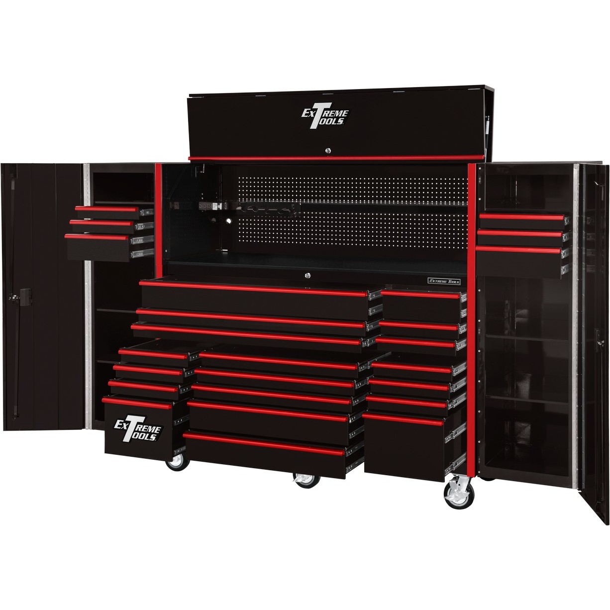 n- used toolboxExtreme Tools 72 x 25 19 Drawers Roller, Hutch & 2 Side Lockers Combon-