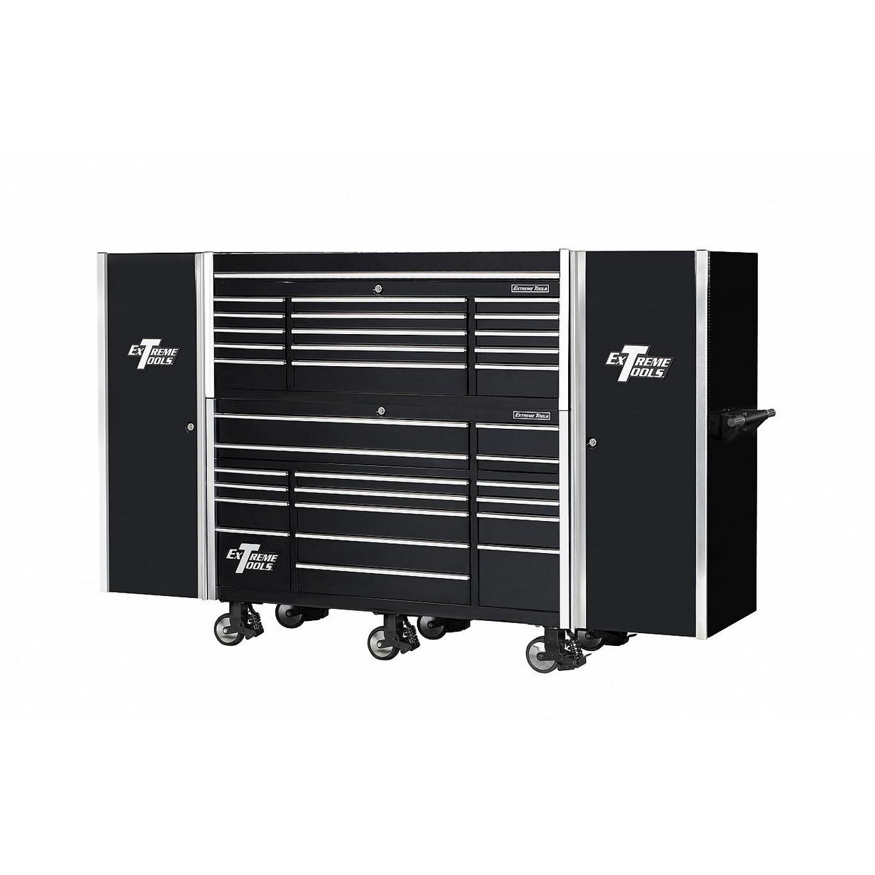 n- used toolbox72 44 Drawers Roller Cabinet with Top Chest & 2 Side Cabinets & ProCasters Combon-