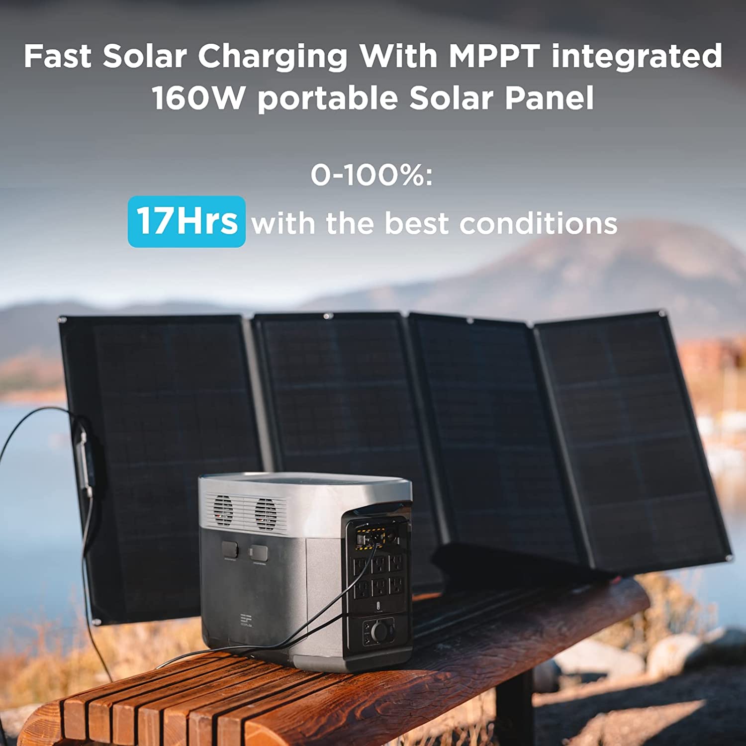 EF ECOFLOW Solar Generator DELTA Max (2000) 2016Wh, 220W solar panel, portable power station for home backup outdoor camping RV emergency