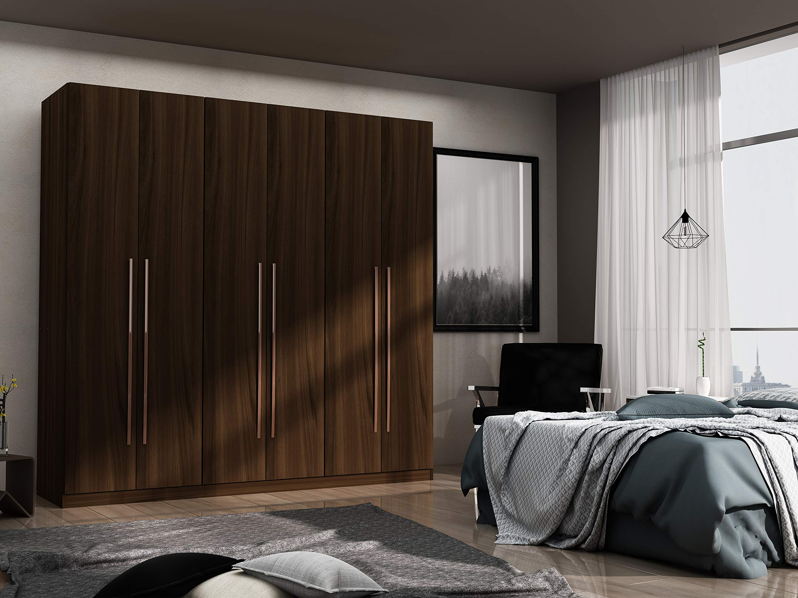 【Furniture】Gramercy Contemporary Modern Freestanding Wardrobe Armoire Closet, 82.48