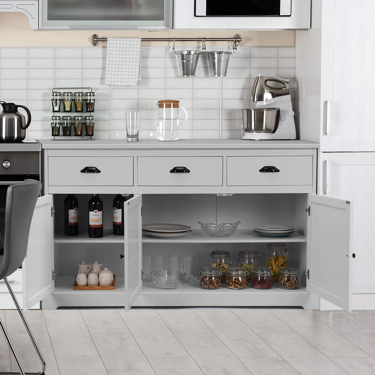 【Furniture】Sideboard Buffet Server Storage Cabinet Console Table Home Kitchen Dining Room Furniture