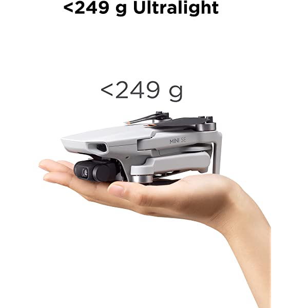 DJI Mini SE - Camera Drone with 3-Axis Gimbal, 2.7K Camera, GPS, 30-min Flight Time, Reduced Weight, Less Than 0.55lbs / 249 gram Mini Drone, Improved Scale 5 Wind Resistance, Gray