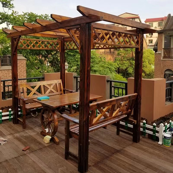 【Home&Garden】【BS】Outdoor courtyard log cabin pavilion
