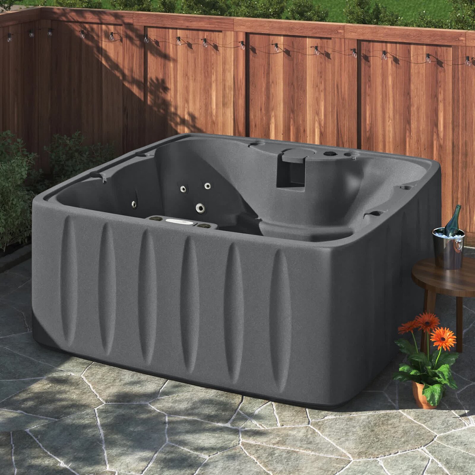 【Sports&Outdoors】Aquarest Spas, 6 - Person 29 - Jet Square Plug And Play Hot Tub with Ozonator