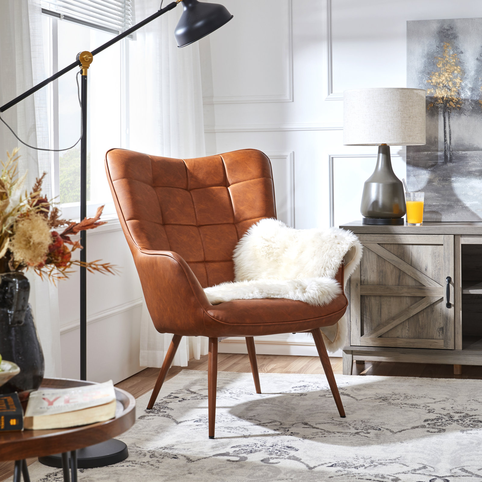 【Furniture】Aichele Upholstered Wingback Chair